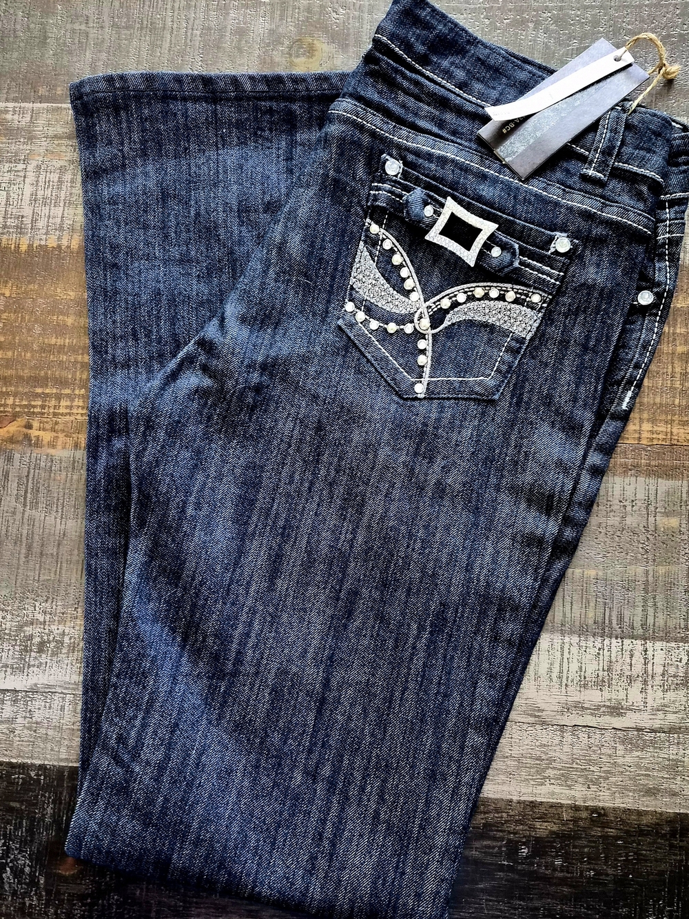 JZ Premium Denim Boot Cut Women's Stretch Jeans ~ Cute Buckle Bling Pockets BNWT